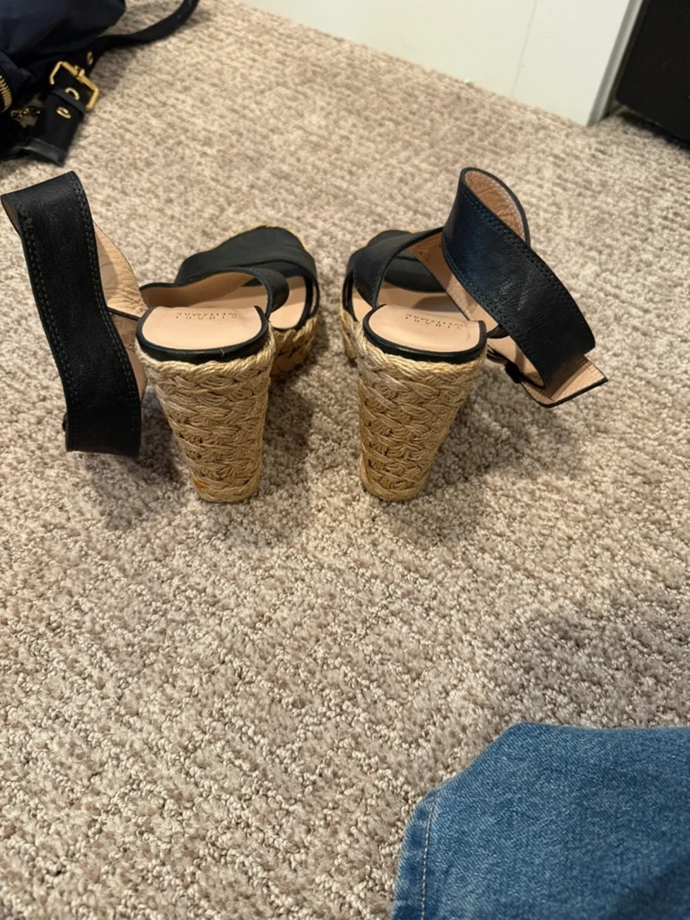 Black Espadrille Wedge Sandals - Stewart Weitzman - Picture 4 of 8